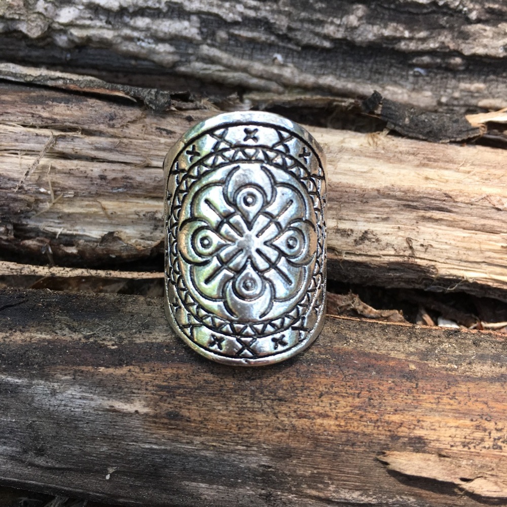 Boho Antiqued Silver Ring